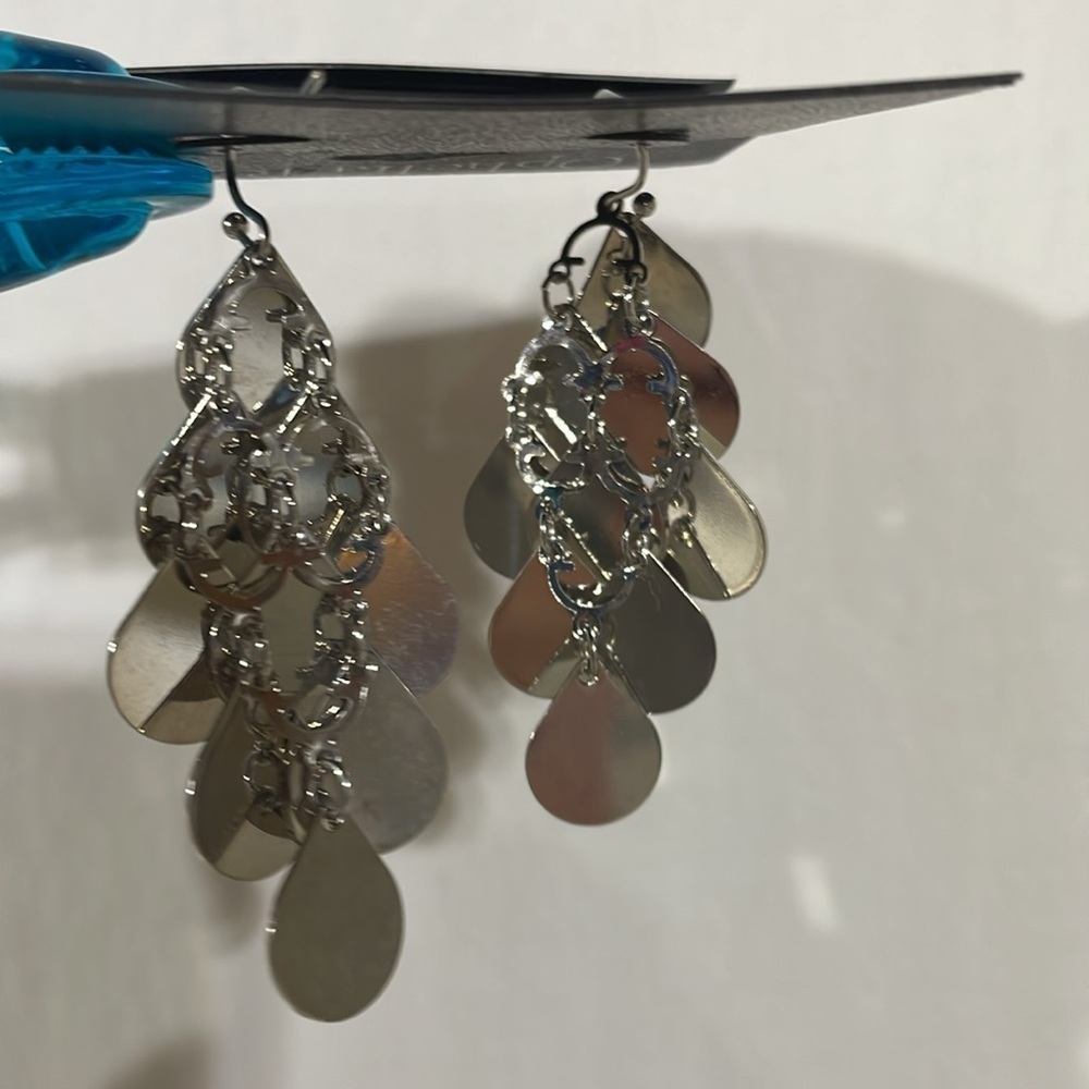 NWT Bundle of 3, Ophelia Roe, Silver-Gold-Blue Hoops, - Picture 10 of 11